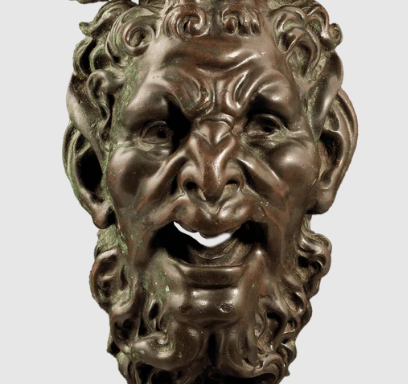 BRONZE MASK OF A SATYR FOUNTAIN HEAD